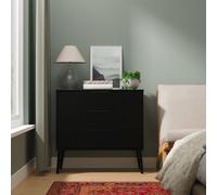 Hong Kong B Chest of Drawers Black 3 Drawers 77cm