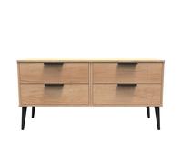 Hong Kong B Large Chest of Drawers Dark Oak 4 Drawers 115cm