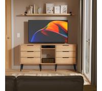 Hong Kong B Large Sideboard Dark Oak 2 Shelves 6 Drawers 152cm