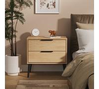 Hong Kong B Side Table Oak 2 Drawers 58cm