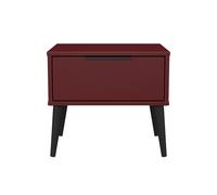 Hong Kong B Side Table Red 1 Drawer 45cm