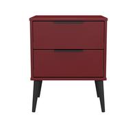 Hong Kong B Side Table Red 2 Drawers 60cm