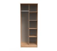 Hong Kong B Tall Wardrobe Dark Oak 5 Shelves 197cm