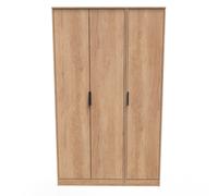 Hong Kong B Tall Wardrobe Oak 3 Doors 1 Shelf 198cm