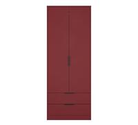 Hong Kong B Tall Wardrobe Red 2 Doors 2 Drawers 197cm