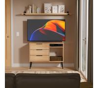 Hong Kong B TV Unit Dark Oak 2 Shelves 3 Drawers 97cm