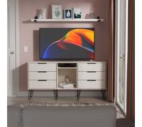 Hong Kong C Large Sideboard Off-White 2 Shelves 6 Drawers 152cm