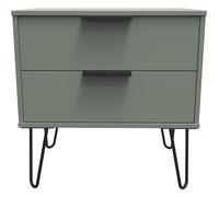 Hong Kong C Ready Assembled 2 Drawer Side Table - Reed Green