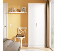 Hong Kong C Tall Wardrobe White 2 Doors 1 Shelf 197cm