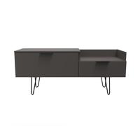 Hong Kong C TV Unit Black 1 Shelf 2 Drawers 128cm