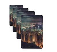 Hong Kong Car Air Freshener Cards for Women Men 4 Pack Cute Car Accessories Long Lasting Scent Car Diffuser Hanging Auto Aromatherapy Tablets Car Fresheners Gifts
