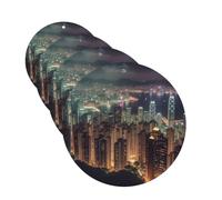 Hong Kong Car Air Fresheners Cards 4 Pcs Hanging Fragrance Scented Cards Long-Lasting Car Aromatherapy Tablets for Wardrobe Bathroom Car Interior Mirror Pendant Gifts