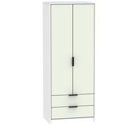 Hong Kong Cashmere and White 2 Door 2 Drawer Tall Wardrobe
