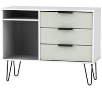 Hong Kong Cashmere and White 95cm TV Unit with Hairpin Legs