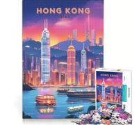 Hong Kong - China 1000 Piece Jigsaws for Adults | Enhance memory Train your brain and hands Challenging Game Gifts 38x52cm