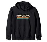 Hong Kong China City Name Classic Vintage Colors Design Zip Hoodie