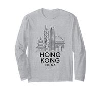 Hong Kong China Skyline Architecture City Travel Buildings Long Sleeve T-Shirt