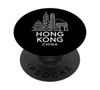 Hong Kong China Skyline Architecture City Travel Buildings PopSockets Adhesive PopGrip