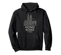 Hong Kong China Skyline Architecture City Travel Buildings Pullover Hoodie