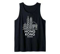 Hong Kong China Skyline Architecture City Travel Buildings Tank Top