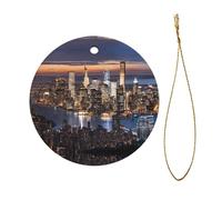 Hong Kong Christmas Ceramic Circular Pendant Is An Excellent Addition To Your Holiday Decoration