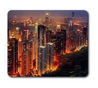 Hong Kong City Buildings Nightlife Mouse Mat Pad Computer PC Laptop Gaming Office Home Desk Accessory Gadget 13150