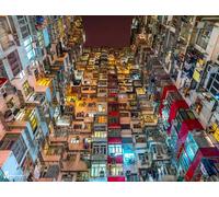 Hong Kong City Skyline Puzzles Art 1000 Pieces Jigsaw Puzzles,Compact Cityscape Puzzles Colorful Artwork DIY Home Decor Educational Brain Challenge Games for Adults Kids Gifts