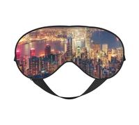 Hong Kong Double Sided Sleep Mask, Adjustable Blackout, Silk-Like Eye Mask for Sleeping,Travel, Soft, Breathable, Lightweight Comfortable Blindfold