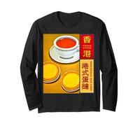 Hong Kong Egg Tart Custard Cantonese Milk Tea Macau Souvenir Long Sleeve T-Shirt