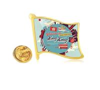 hong kong famous places Golden Metal Flag Lapel Pin Badge