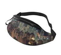 Hong Kong Fanny Pack for Men Women, Waterproof Sports Waist Bag Fashion Belt Bag Crossbody Bags Hip Bum Bag with Adjustable Strap Large Sling Bag Purse for Travel Hiking