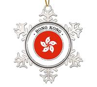 Hong Kong Flag Christmas Tree Ornament Hong Kong Country Souvenir Christmas Decorations for Tree National Flag Novelty Metal Christmas Tree Decoration Ornament