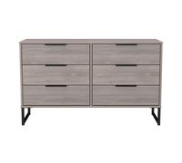 Hong Kong G Large Chest of Drawers Light Grey 6 Drawers 115cm