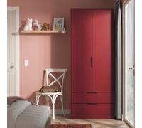 Hong Kong G Tall Wardrobe Red 2 Doors 2 Drawers 197cm