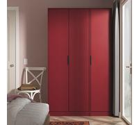 Hong Kong G Tall Wardrobe Red 3 Doors 1 Shelf 198cm