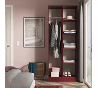 Hong Kong G Tall Wardrobe Red 5 Shelves 197cm