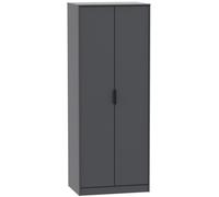 Hong Kong Graphite 2 Door Plain Tall Wardrobe