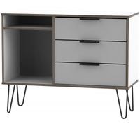 Hong Kong Grey and White 95cm TV Unit with Hairpin Legs