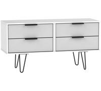 Hong Kong Grey and White Bed Box with Hairpin Legs