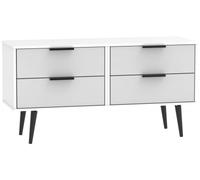 Hong Kong Grey and White Bed Box with Wooden Legs