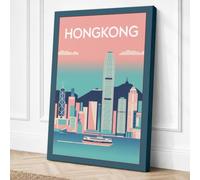 Hong Kong Harbour Modern Canvas Wall Art Print 24x16 Inch (61 x 41 cm)