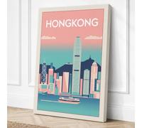 Hong Kong Harbour Modern Canvas Wall Art Print 24x16 Inch (61 x 41 cm)