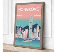 Hong Kong Harbour Modern Canvas Wall Art Print 36x24 Inch (91 x 61 cm)