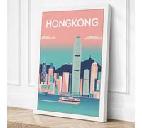 Hong Kong Harbour Modern Canvas Wall Art Print 36x24 Inch (91 x 61 cm)