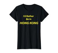 Hong Kong, I'd Rather Be in Value Graphic T-Shirt, Women, Black, M