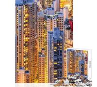 Hong Kong Jigsaw for Adults1000 Pieces Strengthen Mind Clarity And Sharpness Calm Serene Leisure Activity (50x75cm)