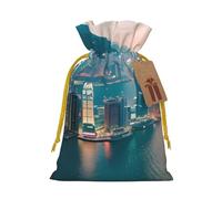Hong Kong Linen Drawstring Gift Bag Xmas Party Candy Bag Reusable Storage Pouches