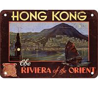 Hong Kong Metal Tin Sign 8X12 Inches