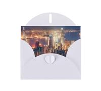 Hong Kong Pattern Blank Greeting Cards For Birthdays, Valentine'S Day, Parties, Weddings, 4x6 Inches White Envelope