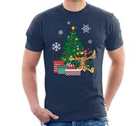 Hong Kong Phooey Around The Christmas Tree Men's T-Shirt Navy Blue